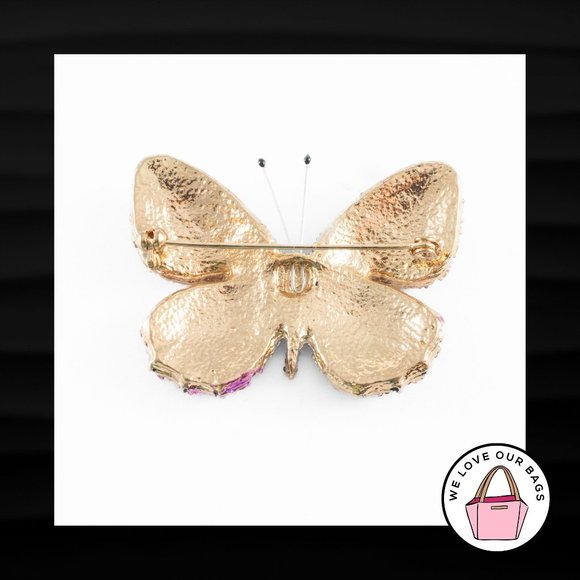 NEW CRYSTAL RHINESTONE BUTTERFLY METAL CHARM BROOCH PIN for BAG COAT SCARF - Picture 2 of 2